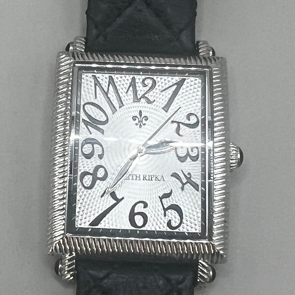 Judith Ripka Genuine Leather Black Quilted Band. - Picture 2 of 8